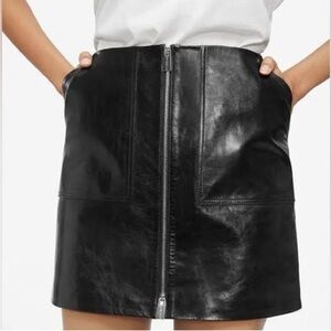 Anine Bing, Sally Black Leather Mini Skirt
